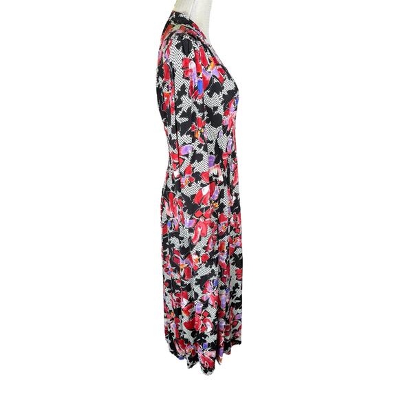 Diane Von Furstenberg Erica Midi Dress Women's 10 Floral Button Front Pockets - Picture 8 of 13